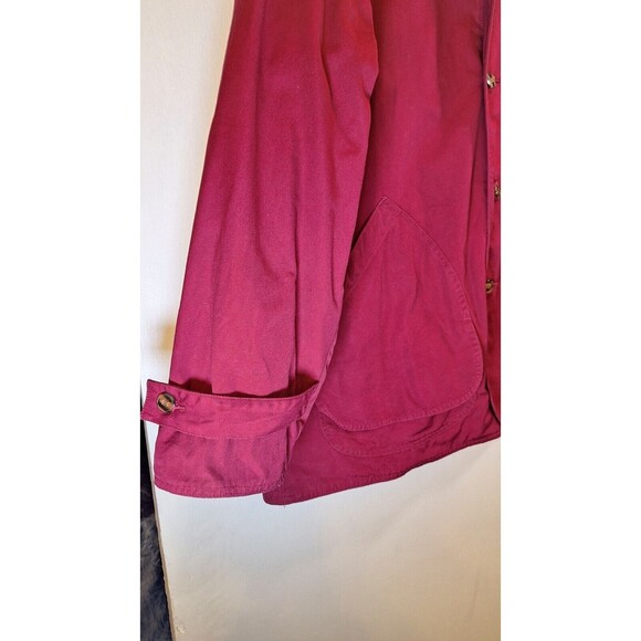 Vtg G.F.C. GENUINE ARTICLE Cotton Leather Collar Barn Field Chore Coat Women's L - Picture 3 of 14